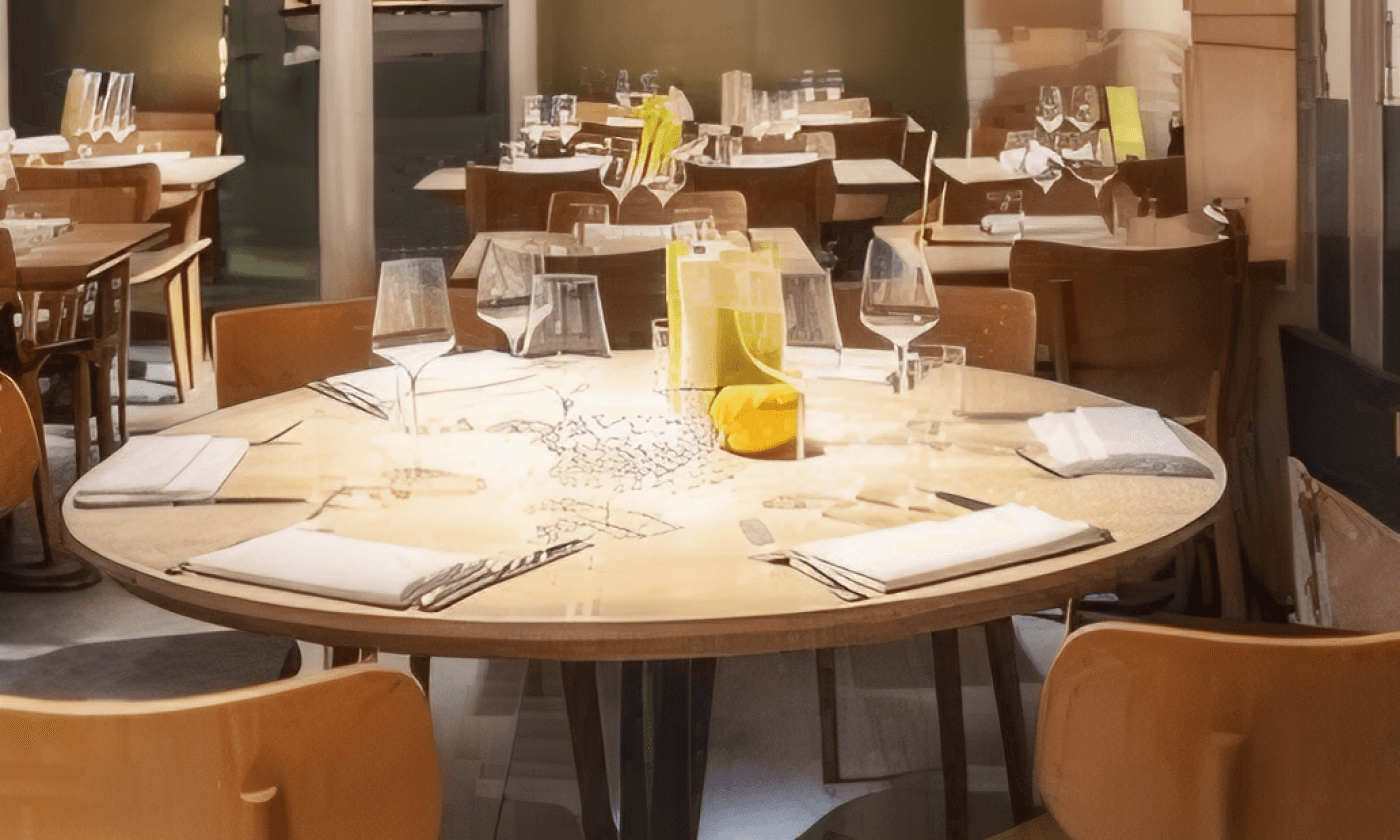 Table dressée au restaurant Le Villaret Paris